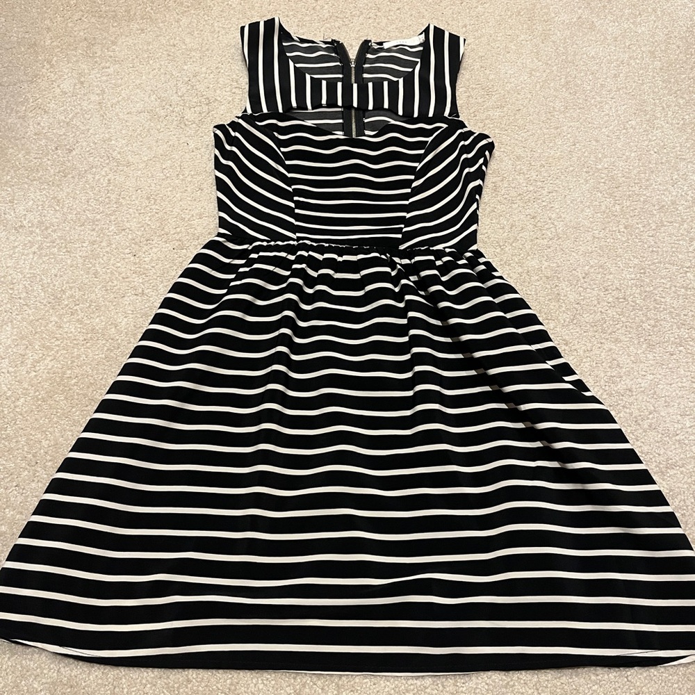 Lush Black and White Striped Dress
